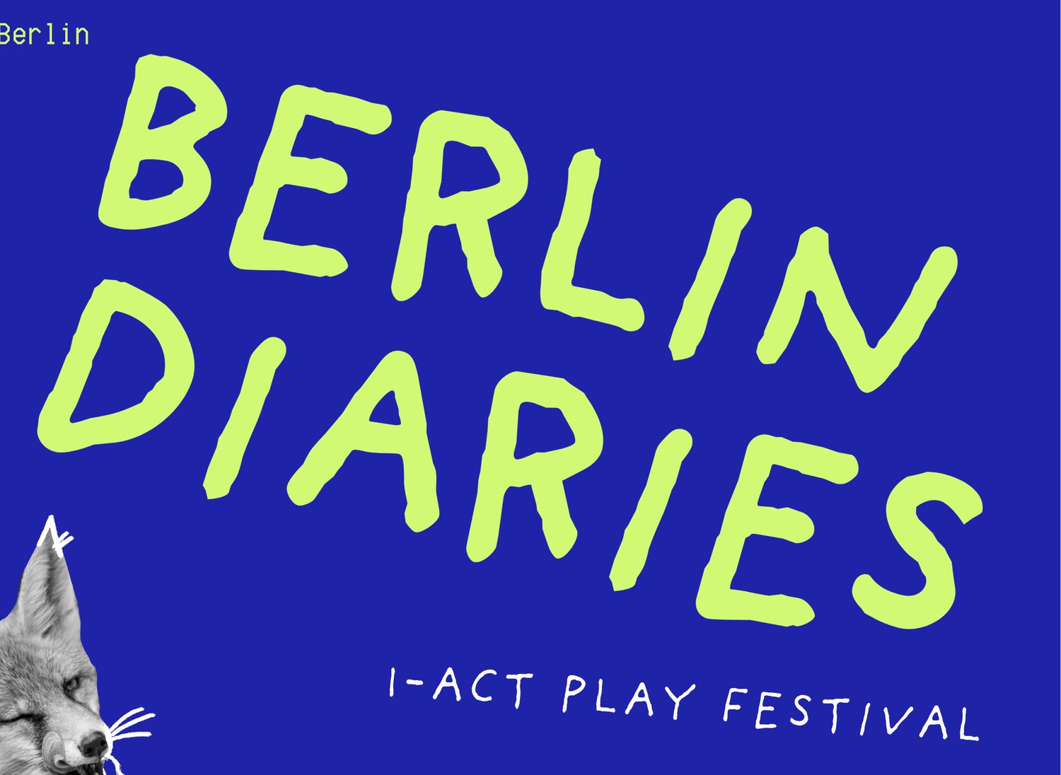 Close-up: the hand-lettered title Berlin Diaries in lime