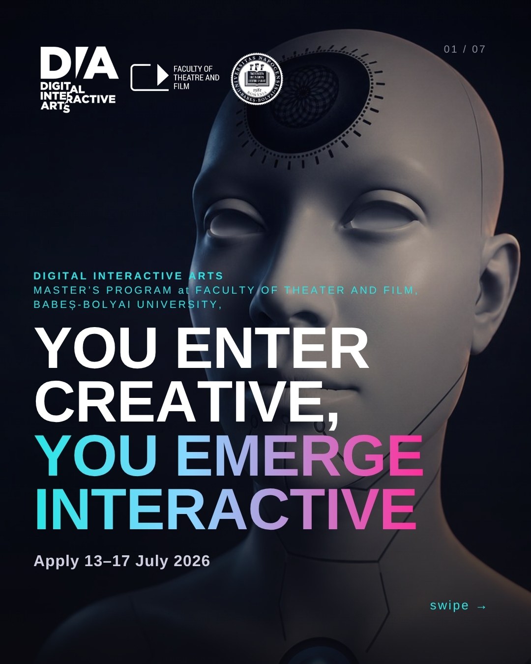 Admission, cover: You enter creative, you emerge interactive