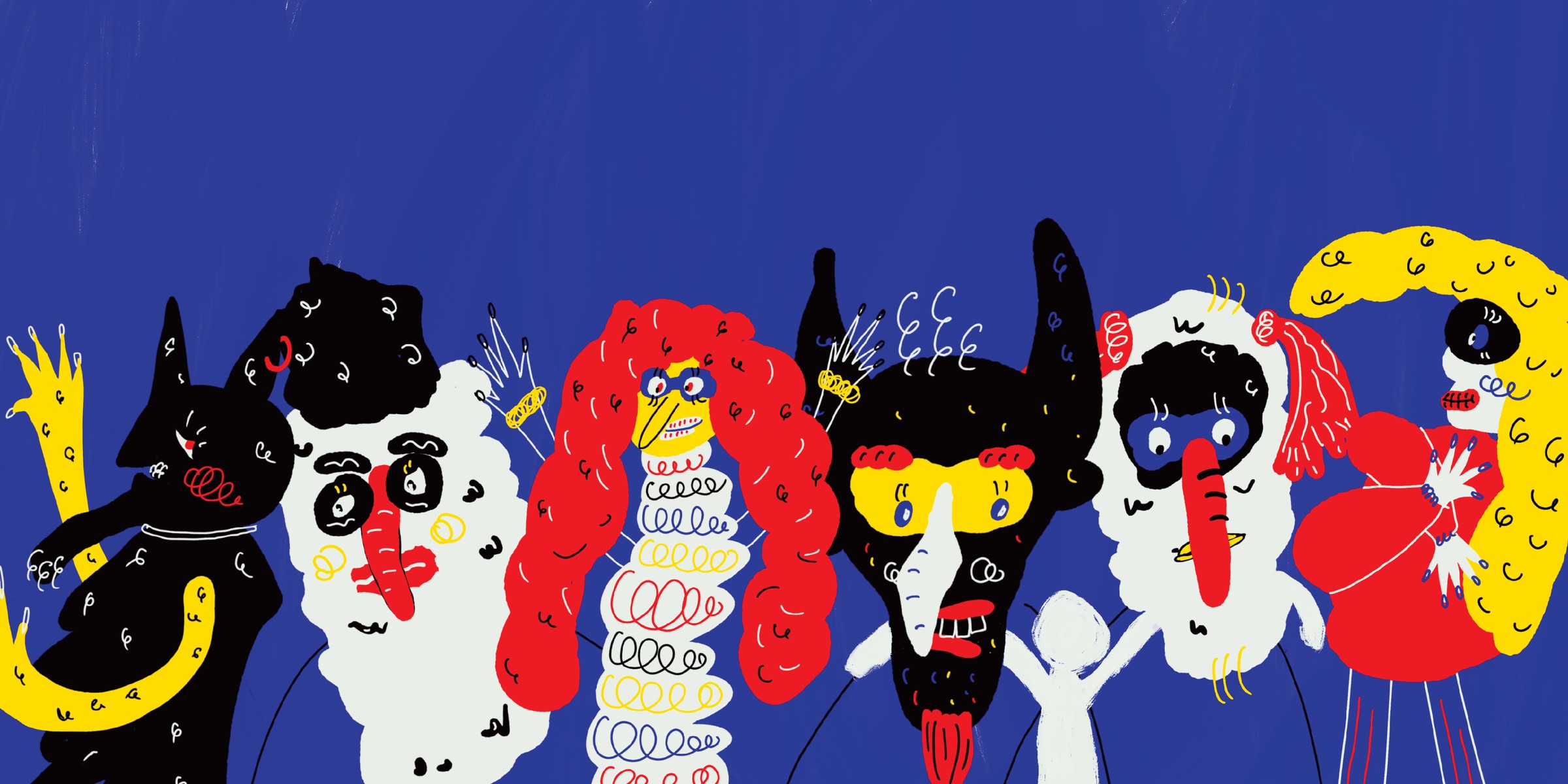 A spread of the book with the characters