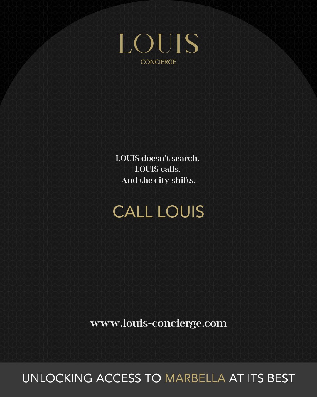Dark post: LOUIS doesn't search. LOUIS calls. And the city shifts. CALL LOUIS