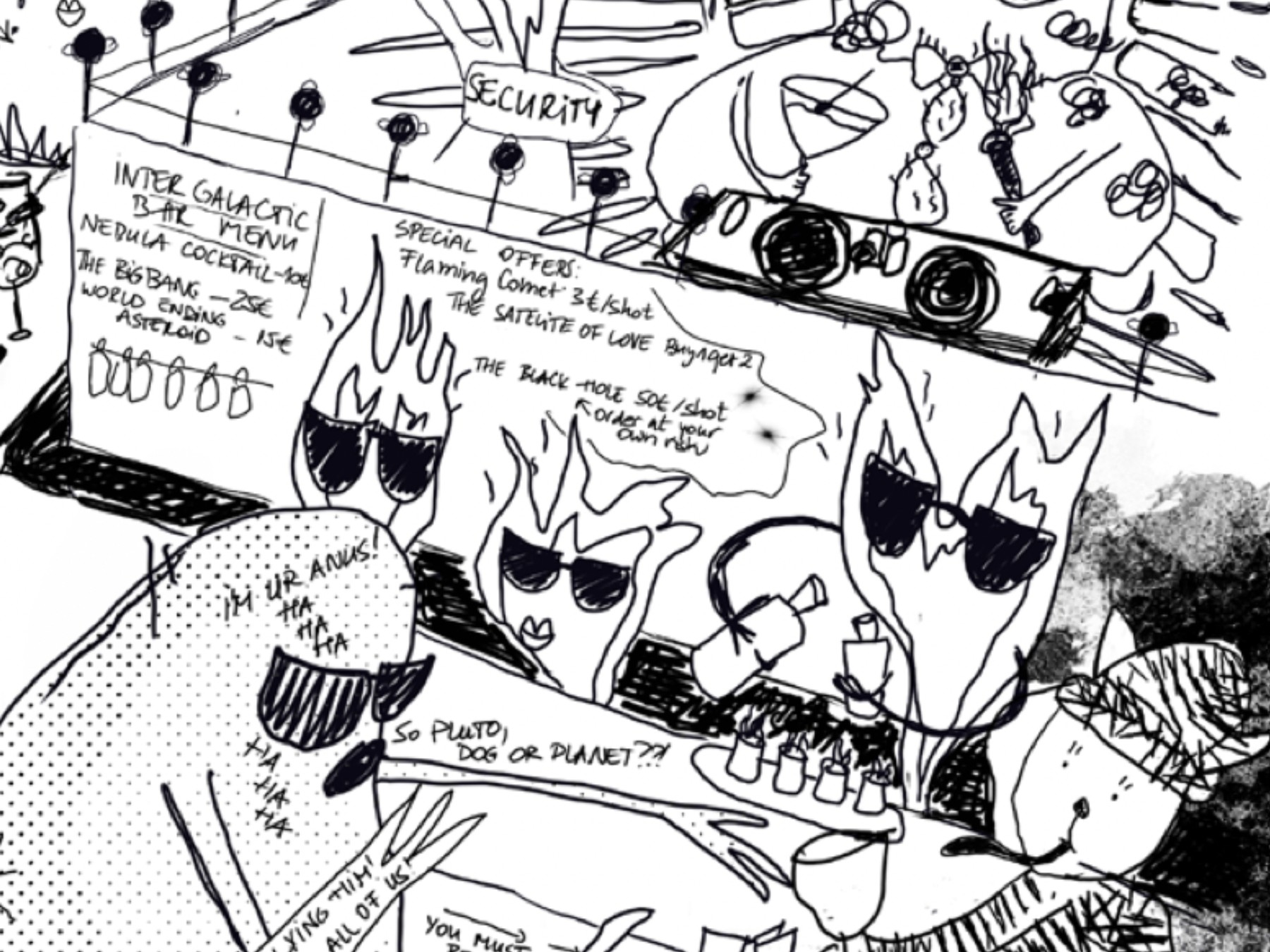 Close-up of the planets drawing
